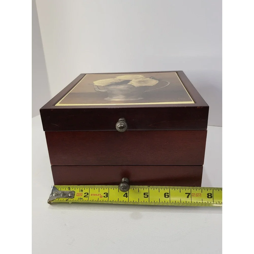 Vintage 2002 Tri Coastal Design Wood Jewelry Box Cristin Atria Cottagecore